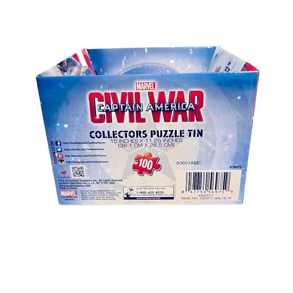 Marvel Captain America Civil War Collectors Puzzle Tin 100 Piece New